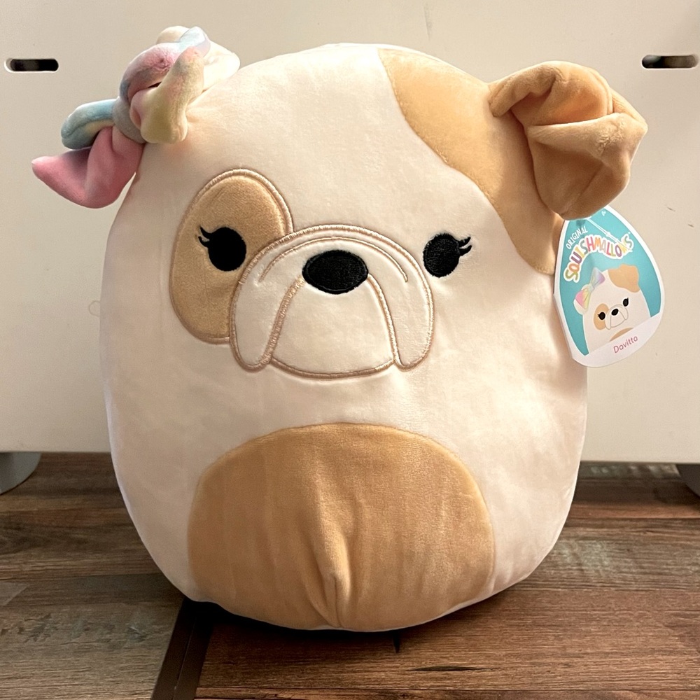 Squishmallows Davitta the Bulldog 12" NWT